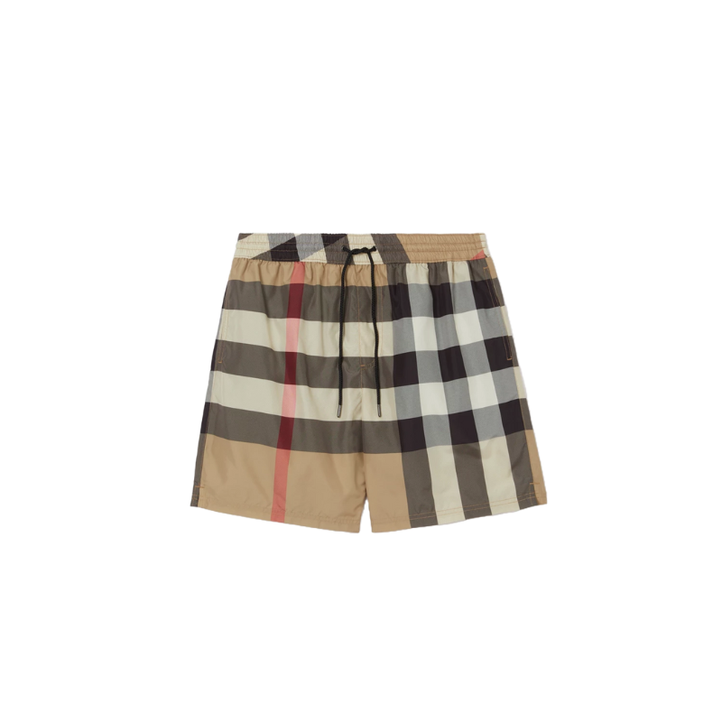 Lyra - Trendy Designer Karo Shorts Beige